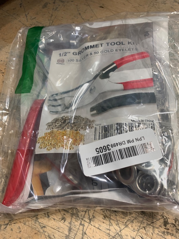 Photo 1 of 150Pcs 1/2 Inch Grommet Tool Kit, Grommet Kit, Eyelet Kit with Leather Hole Punch Pliers, 150 Metal Eyelets and Grommets in Gold and Silver for Leather, Shoes, Fabric, Belt