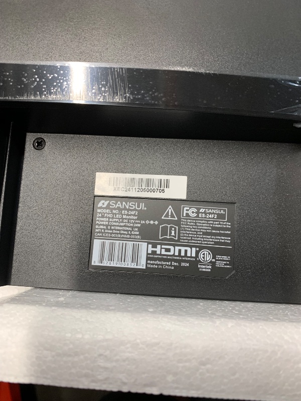 Photo 1 of SANSUI Monitor 24 Inch 100Hz PC Monitor, HDMI VGA Ports VESA Mount, FHD Computer Monitor Ultra-Slim Ergonomic Tilt Eye Care for Home Office (ES-24F2, HDMI Cable Included)