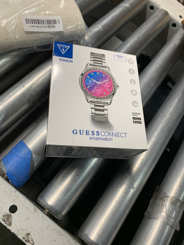 Photo 1 of ***NEEDS BATTRYS***UNTESTED****
GUESS Connect Wear OS Smartwatch with Silver-Tone Bracelet Crystal Accents