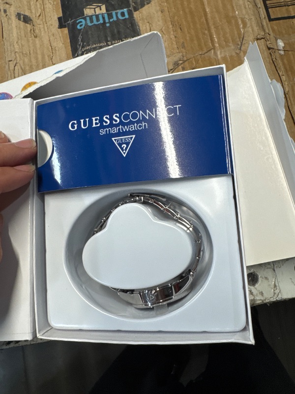 Photo 1 of ***NEEDS BATTRYS***UNTESTED****
GUESS Connect Wear OS Smartwatch with Silver-Tone Bracelet Crystal Accents