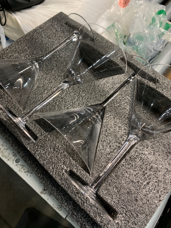 Photo 1 of (used)(see images) Handblown Crystal Martini Glasses Set of 4-9.5 oz Coupe Glass Set with Stem - Elegant Cocktail Glasses for Bar