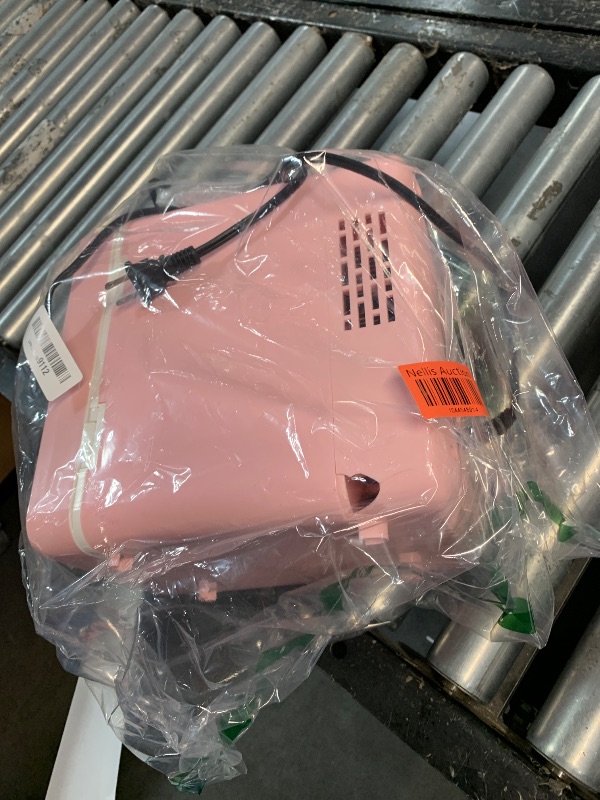 Photo 1 of ***CRACK ON BACK OF UNIT****Easy-Take Skincare Fridge - Mini Fridge with Dimmable LED Mirror (4 Liter/6 Can), Cooler and Warmer, for Skincare and Food, Mini Fridge for Bedroom, Office and Car, Pink
