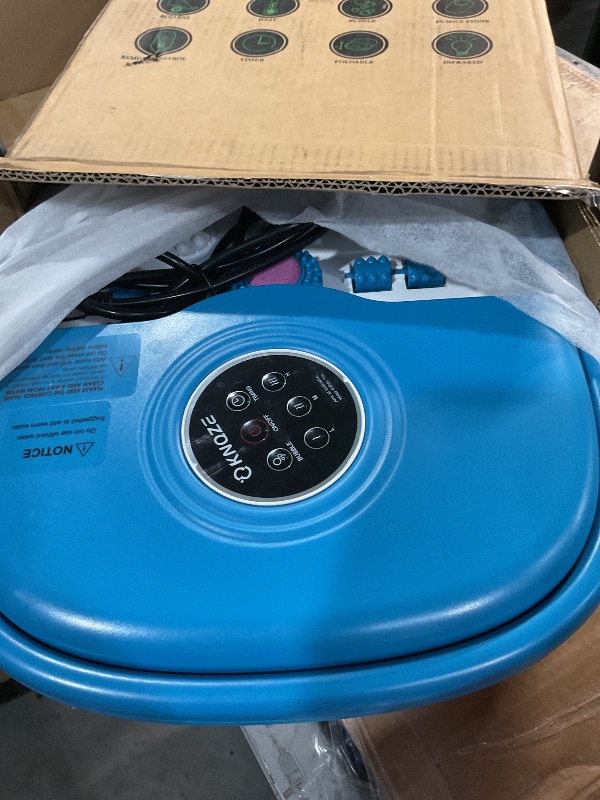 Photo 1 of (Used) Collapsible Foot Spa Bath with Heat, Remote Control, Temperature Control, Bubbles, Red Light, Pumice Stone