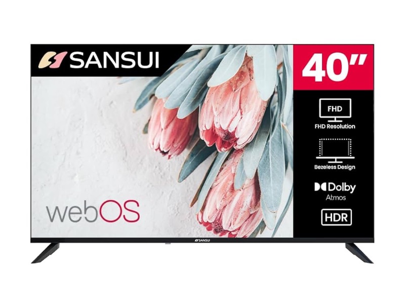 Photo 1 of 
Visit the Store, SANSUI
SANSUI
Visit the Store
4.2
4.2 out of 5 stars
(167)
SANSUI 40" inch LED Smart TV FHD 1080P | Frameless Screen with Dolby Vision & Dolby Atmos Sound | WebOS hub with Google Play & Live TV | Support WiFi & Bluetooth & Chromecast