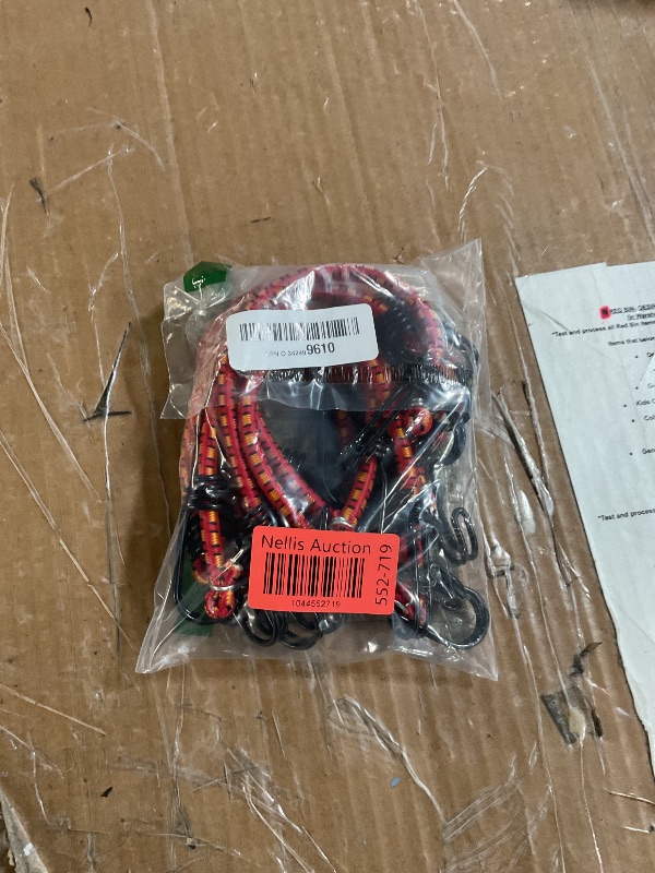 Photo 1 of (BAGGED) (USED/FAIR) 12" Elastic Bungee Cords with Hooks: 10 Pcs Bungee Cords Heavy Duty Outdoor, Bungie Cord Bundle Assortment with Metal Hook, Bungee Straps for Kayaking, Camping, Garage Storage