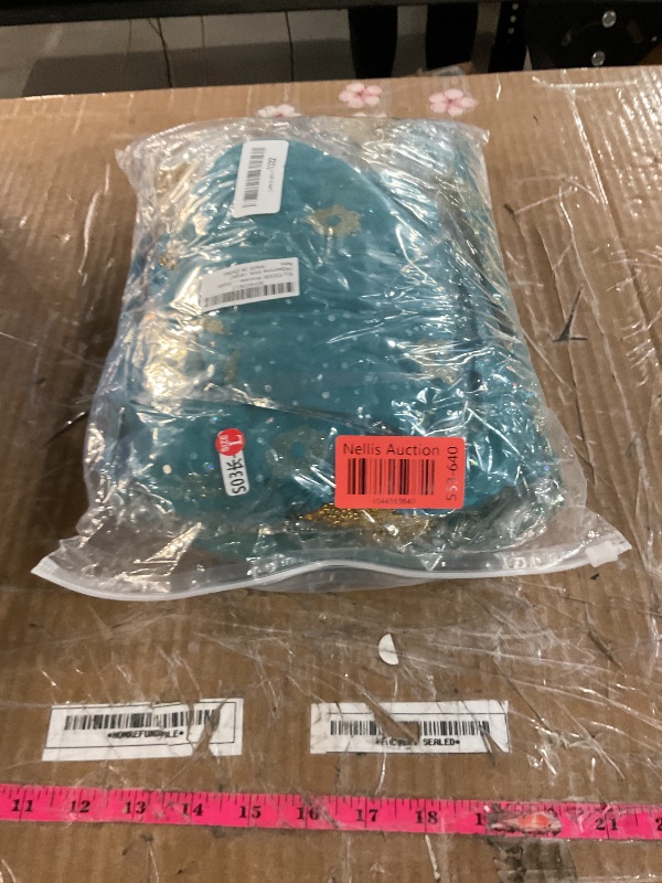 Photo 1 of (LARGE) (ELLYDOOR Princess Jasmine Costumes for Women Adult Aladdin Dress UP Halloween Cosplay Belly Dance Outfit (40jasmine blue, Large)