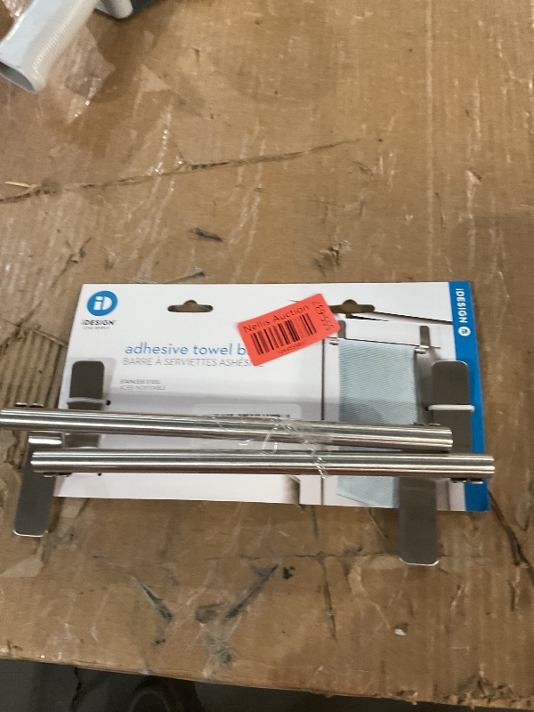 Photo 1 of (Used)  Stainless Steel Adhesive Towel Bar for Kitchen or Bathroom Storage 