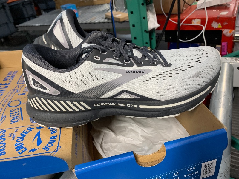Photo 1 of (used)(see images) Brooks Men’s Adrenaline GTS 23 Supportive Running Shoe - Oyster/Ebony/Alloy - 9.5 Medium