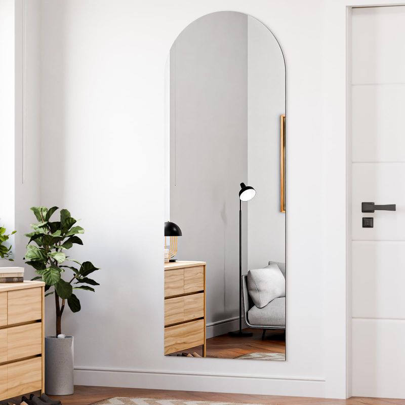 Photo 1 of ***FACTORY SEALED, opened for inspection***Koonmi Arch Full Length Acrylic Mirror, 65"x 24" Lightweight Soft Shatterproof Non Glass Mirrors, Bendable and Non-deformable Acrylic Mirror for Wall Door, Easy to Install