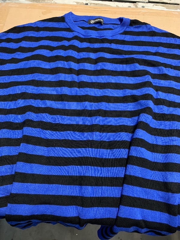 Photo 1 of (see all images) PRETTYGARDEN Womens Spring Summer Tops Fashion Striped Short Sleeve Sweater Crew Neck Lightweight Knit Oversized Shirts 2025 (Striped Blue, L)