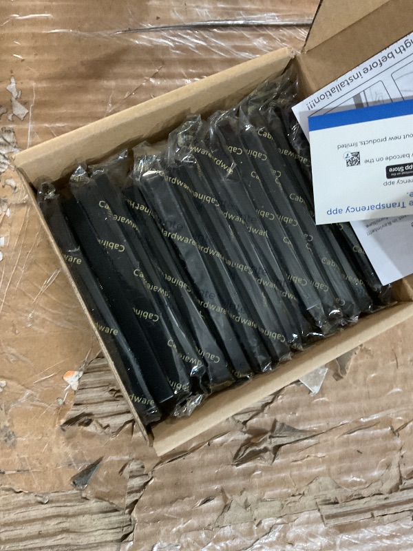 Photo 1 of (SMALL) (USED/FAIR) Ravinte 15 Pack Slim Square Bar Drawer Handles and Pulls - Black Kitchen Cabinet Hardware - Matte Black 4 Inch Center to Center Pulls