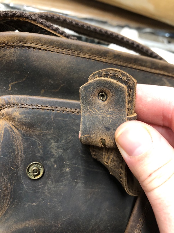 Photo 1 of (USED/FAIR) (DAMAGED LATCH & STRAP) 14 Inch Leather Purse Women Shoulder Bag Crossbody Satchel Ladies Tote Travel Purse Genuine Leather