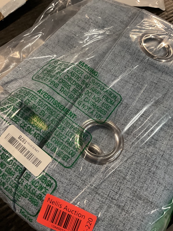 Photo 1 of (USED/FAIR) (BAGGED) MIULEE Linen Texture Curtains for Bedroom Solid 100% Blackout Thermal Insulated Stone Blue Curtains Grommet Room Darkening Drapes Luxury Decor for Living Room Nursery 52x84 Inch (2 Panels)