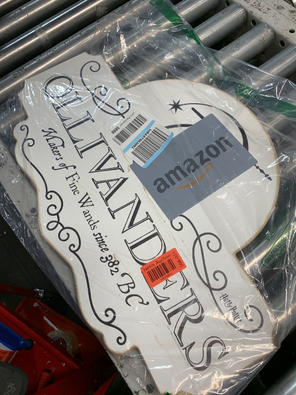 Photo 1 of (DAMAGED) (MISSING HARDWARE) Harry Potter Ollivanders Wand Shop Wood Wall Decor - Large Ollivanders Sign for Teen Bedroom or Movie Room