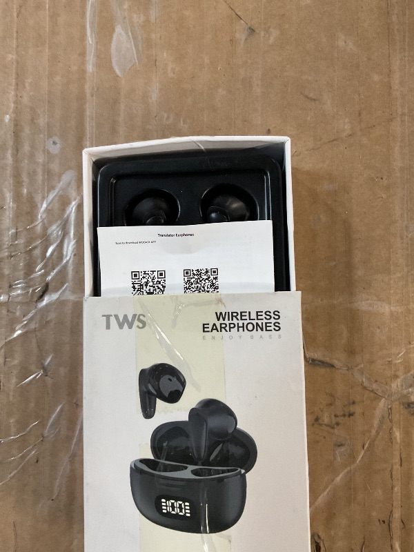 Photo 1 of (TWS B28) Language Translator Earbuds, Support 74 Languages 70 Accent Online, Bluetooth 5.0 Noise Reduction Voice Language Translator with Digital Display (Black)