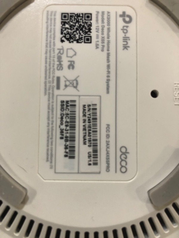Photo 1 of (POWER TESTED) (UNABLE TO TEST FURTHER) TP-Link AX3000 Whole Home Wi-Fi 6 Mesh System (Deco X55 Pro) | Up to 6500 Sq.Ft. ?×?.?? WAN/LAN Ports Wired Ethernet Backhaul ????? ??? ????+ ???????? 2023 Release (3-Pack)