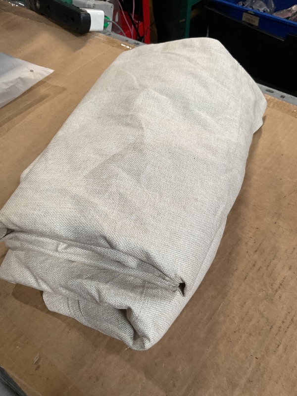 Photo 1 of (Used)(see images) 100% Blackout Shield Linen Blackout Curtains for Bedroom 84 Inches Long, Back Tab/Rod Pocket Living Room Drapes, Thermal 50" W x 84" L, Cream