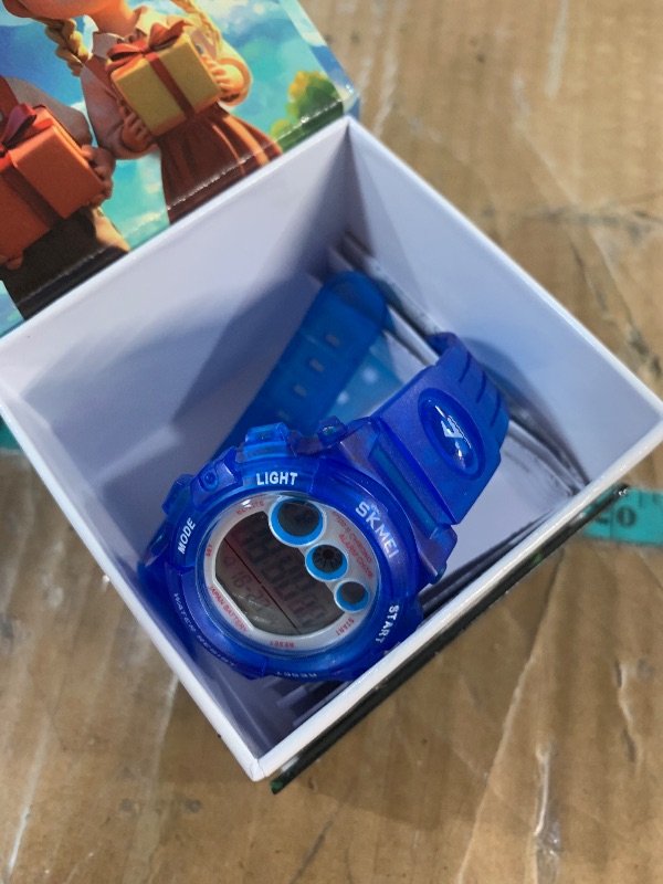 Photo 1 of ***(MISSING BUCKLE)***FIZILI Kids Watch Digital Sport Waterproof Boys Girls Watch Outdoor 12/24 H Alarm Backlight Stopwatch Military Child Wristwatch for 3-15 Year Old Blue