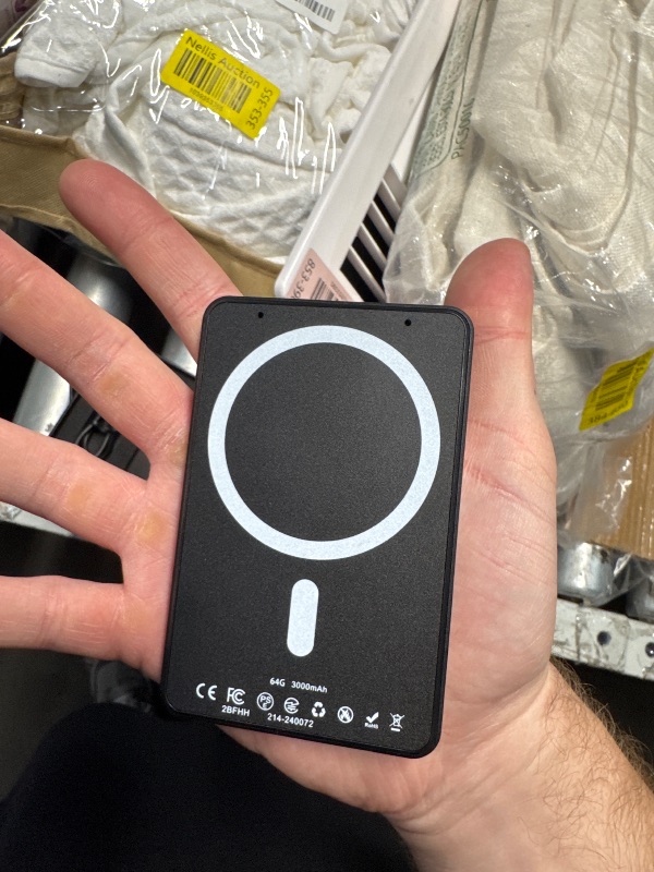 Photo 1 of (POWER TESTED) (USED/FAIR) AI Voice Recorder, Transcribe & Summarize AI Audio Recorder, Support 121 Languages, 64GB Memory, Wireless Charging, App/Web Control, Digital Recording Device for Lectures, Meetings, Calls, Black