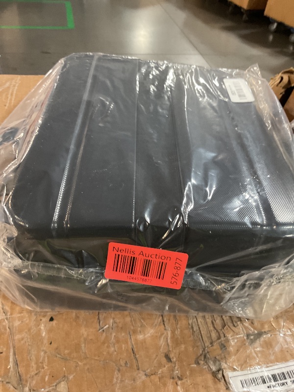 Photo 1 of Acshio Hard Shell Cosmetic Travel Case, 12 Inch Portable Makeup Train Case with Elastic Band Handle, Pressure-proof Mini ABS Carrying Suitcase Toiletry Box for Travel, Camping, Black