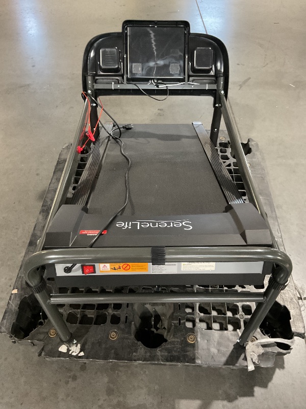 Photo 1 of (Please see all images) SereneLife Electric Folding Treadmill Exercise Machine - Smart Compact Digital Fitness Treadmill Workout Trainer w/Bluetooth App Sync