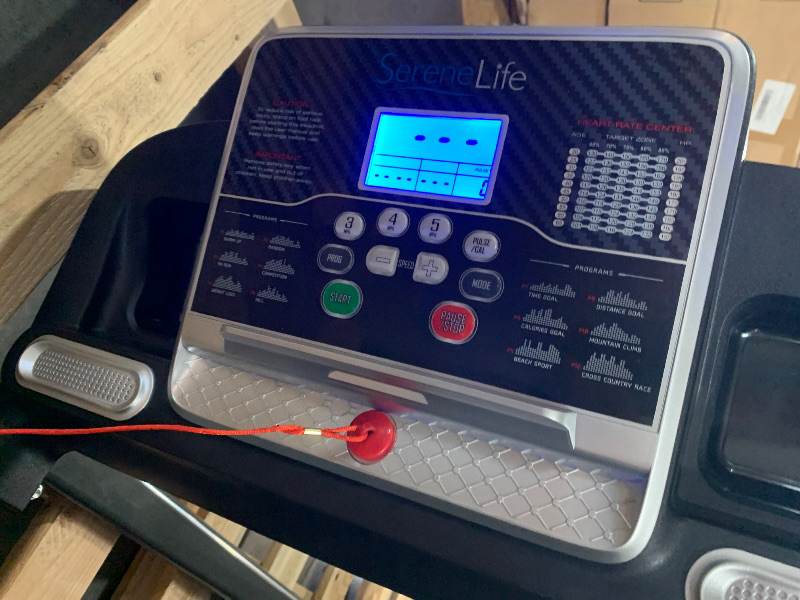 Photo 1 of (Please see all images) SereneLife Electric Folding Treadmill Exercise Machine - Smart Compact Digital Fitness Treadmill Workout Trainer w/Bluetooth App Sync