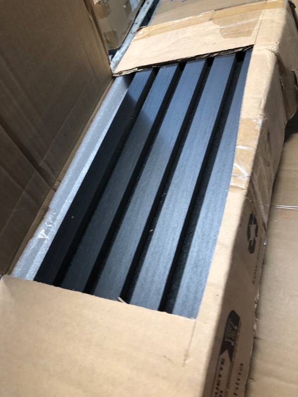 Photo 1 of (Used)(minor damage) Art3d 4pcs-107 x 8in Slat Acoustic Panel for Wall and Ceiling, 3D Fluted Sound Absorbing Panel with Wood Finish, Black