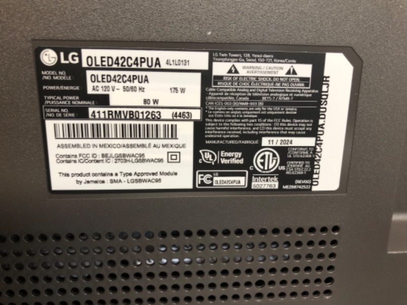Photo 1 of LG 42-Inch Class OLED evo C4 Series Smart TV 4K Processor Flat Screen with Magic Remote AI-Powered with Alexa Built-in (OLED42C4PUA, 2024)