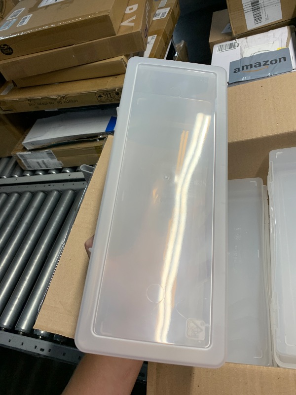 Photo 1 of (USED/FAIR) (SKINNY) IRIS USA Pencil Case Box Storage Container for Organizing with Snap Lid, 10-Pack, Big Capacity Stackable Plastic Pen Pouch for Craft Hobby Art Supplies Journaling Stationery Sticker, Clear, Large