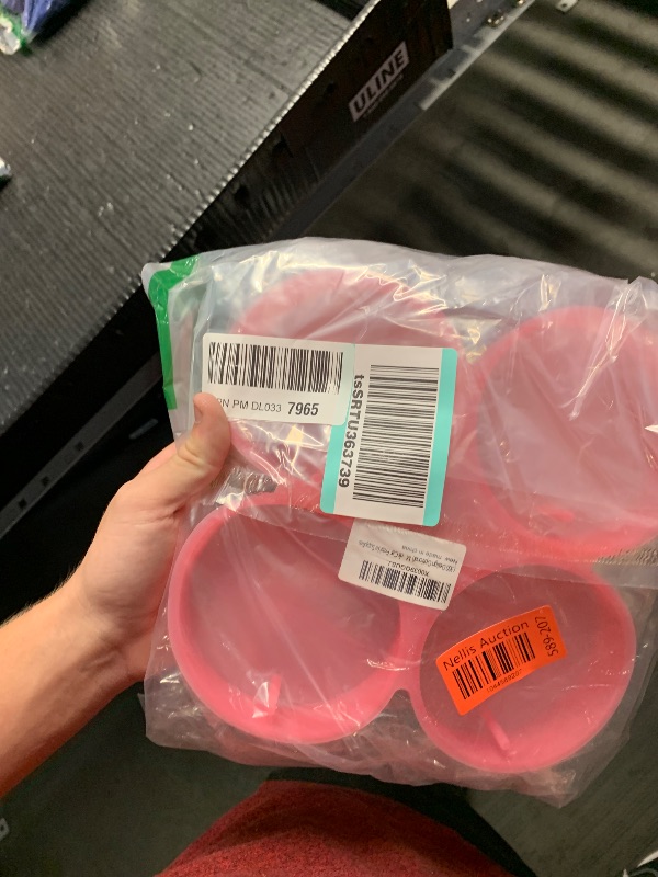 Photo 1 of (300 Design Optional) MUBYOK M02 4inch Circles with Holes 4 Cavity Silicone Freshie Mold for Baking Aroma Beads Car Freshie Supplies