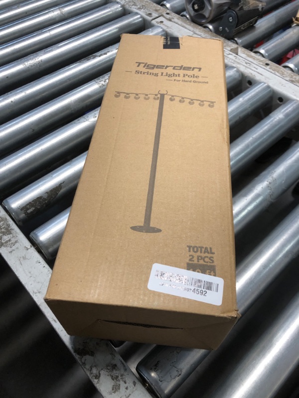 Photo 1 of (incomplete) Tigerden 10ft String Light Poles for Hard Surfaces, Light Poles for Outdoor String Light, Perfect for Garden, Backyard