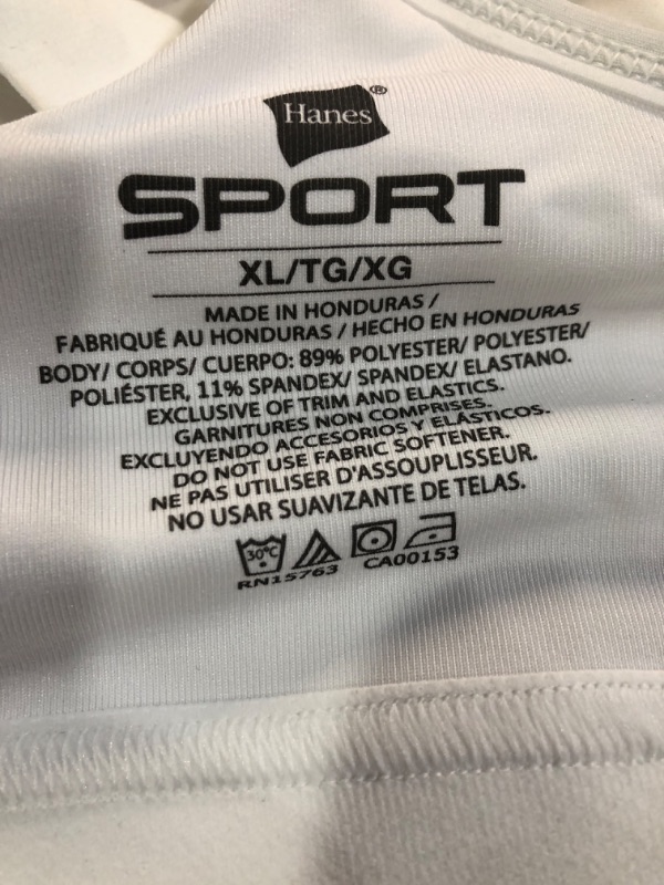 Photo 1 of (used)(see images) Hanes Women's Wireless Racerback Moisture-Wicking Stretch Sports Bra with Compression Support, 1, Black/White-2 Pack, X Large