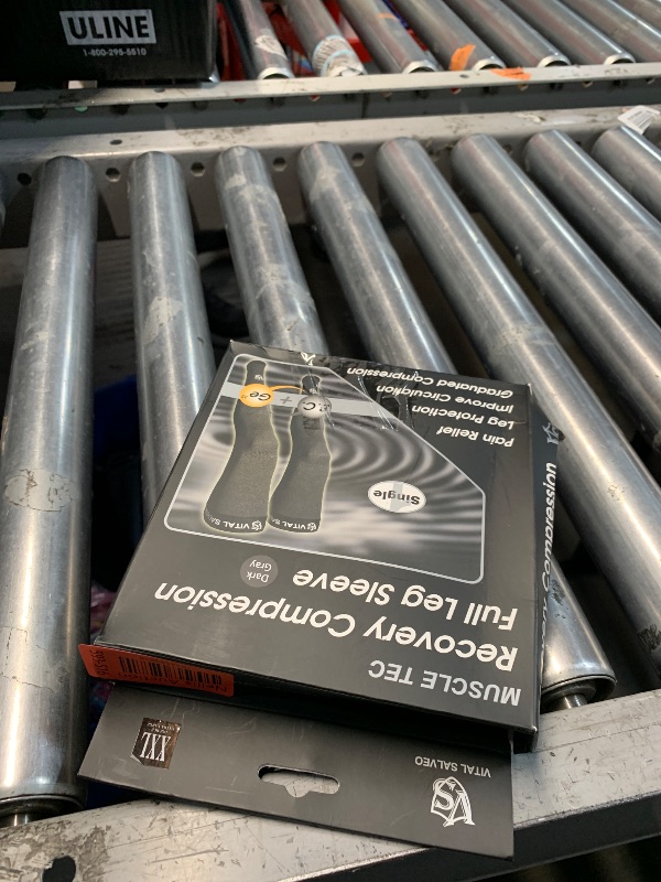 Photo 1 of Vital Salveo Germanium & Carbon Recovery Full Leg Sleeve – Compression Leg Sleeve, Long Knee Sleeve for Arthritis, Basketball, Cycling, Football, Dark Grey (1 PC) 2X-Large