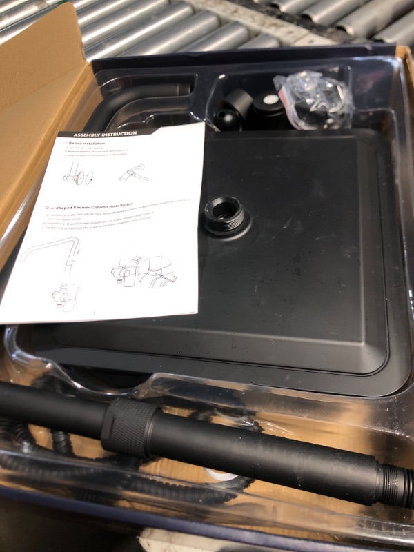 Photo 1 of ***(MISSING PARTS)***Ryamen Upgraded Dual Shower Heads Combo, 10 inch Filtered Shower Head with Handheld, 3-Way Rain Shower Head with Filters, 7 Settings Handheld Spray, High Pressure, Height Adjustable (Black)