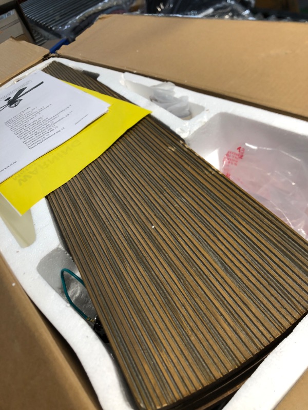 Photo 1 of **parts only****Craftmade WIN56ABZWP5 Winton Rustic 56" Ceiling Fan with Light and Remote, 5 Weathered Pine Blades, Aged Bronze Brushed
