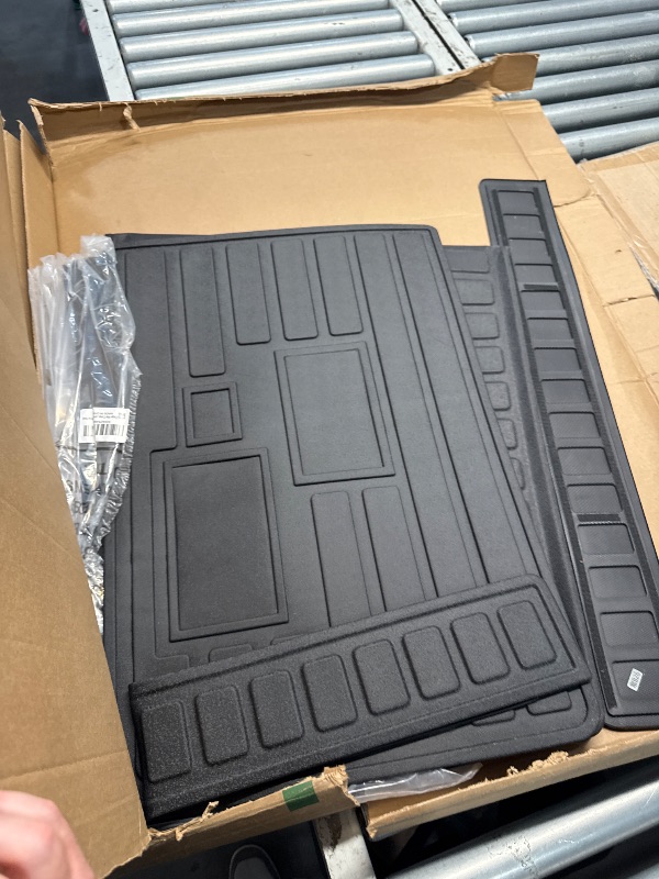 Photo 1 of (PARTIAL SET) (USED/FAIR) powoq Cargo Mat Compatible with 2022-2025 Chevy Tahoe GMC Yukon Cargo Liner TPE Trunk Mat Backrest Trunk Liner Replacement for 2022 2023 2024 2025 Chevy Tahoe Accessories