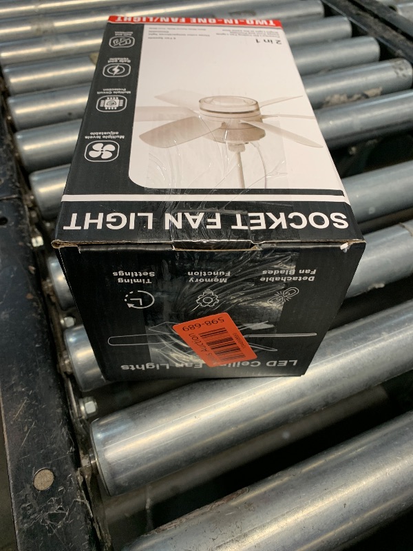 Photo 1 of (PARTIAL SET) (UNTESTED) Fanspex 20.5'' Gazebo Ceiling Fan with Light, Plug in Outdoor Hanging Fan for Patio Canopy Tent Porch RV, 5 Fan Speeds with Adjust Lighting, 16.4 FT Cord, 8 Hours Timer (Remote need Paired before Use)
