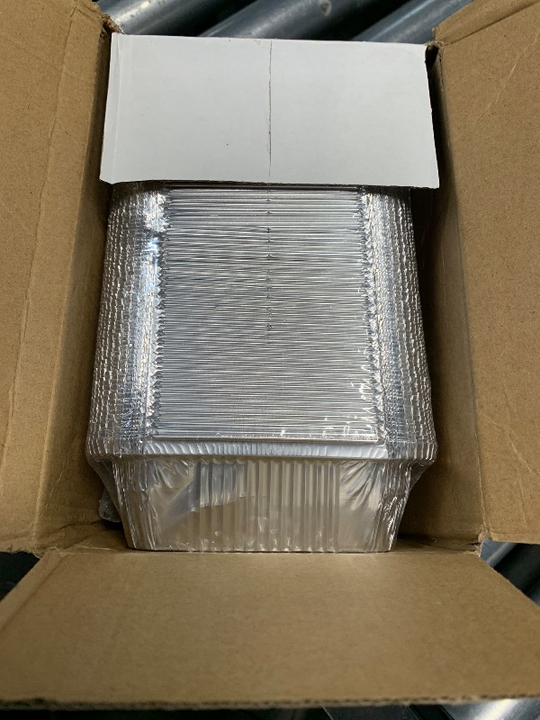 Photo 1 of (USED/FAIR) (PARTIAL SET) FUIIKEEM 100 Pack - Aluminum Pans with Lids -1LB(5"×4"),Foil Pans - to Go Food Containers,Recyclable Aluminum Foil with Strong Seal for Cooking, Baking,Meal Prep,Take Out,Freeze