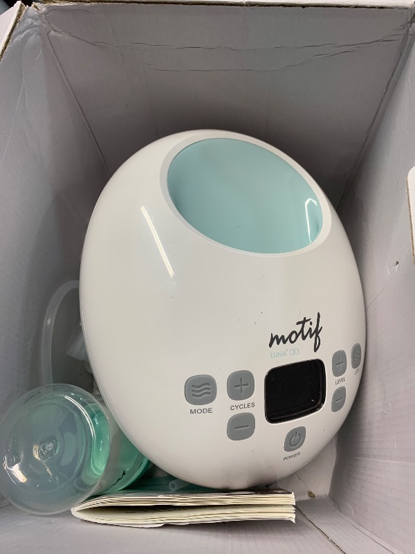 Photo 1 of (missing charger) Motif Medical Luna with Battery Double Electric Breast Pump, Portable Breast Pump with Battery - Easy to Use