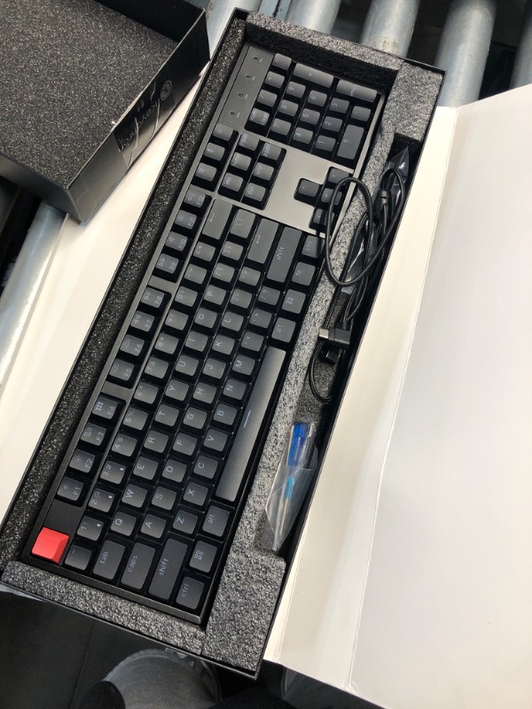 Photo 1 of (PARTIAL SET) Keychron K10 QMK Wireless Mechanical Keyboard, Full Size 104 Keys Gaming Keyboard with Aluminum Frame, Pre-lubed Super Brown Switch with RGB Backlits for Mac Windows