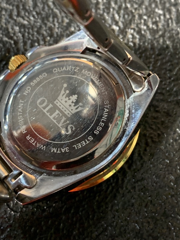 Photo 1 of (see images) OLEVS Gold Black Stainless Steel Mens Watch,Big Face Fashion Watches for Men,Dress Date 