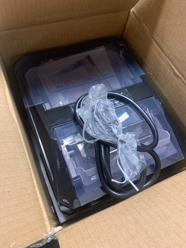 Photo 1 of ***ITEM TESTED FOR POWER, UNABLE TO TEST FURTHER***
Aeitto Ice Makers Countertop, 9 Ice Cubes Release in 6 Mins, 26Lbs/24H, 2 Sizes of Bullet Ice Machine,Self-Cleaning Portable Ice Maker with Ice Scoop and Basket for Home Kitchen Office RV Bar, Black