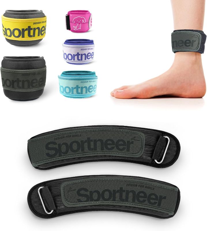 Photo 1 of Sportneer Ankle Weights 5 LBS 1 Pair Wrist Leg Arm Weights for Women Men Kids Child with Adjustable Straps, Strength Weighted for Jogging Running Walking Fitness Gym Workout
