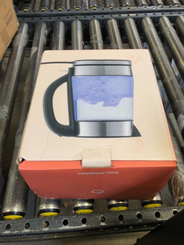 Photo 1 of Speed-Boil Electric Kettle For Coffee & Tea - 1.7L Water Boiler 1500W, Borosilicate Glass, Easy Clean Wide Opening, Auto Shut-Off, Cool Touch Handle, LED Light. 360° Rotation, Boil Dry Protection