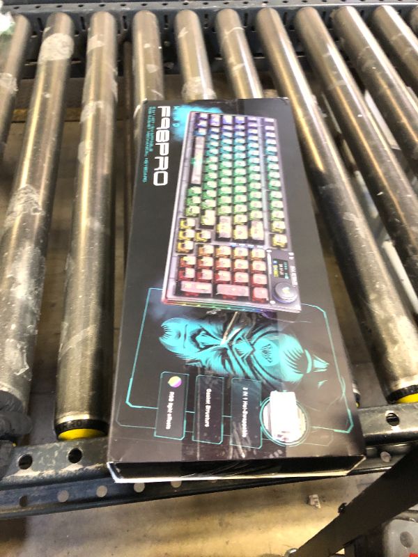 Photo 1 of AULA F98 Pro Wireless Mechanical Keyboard with Transparent Keycaps,Hot-swappable,Pre-lubed Linear Switches,Gasket Structure,RGB Backlit,OLED Screen,BT5.0/2.4G/USB-C Wired Computer Keyboard
