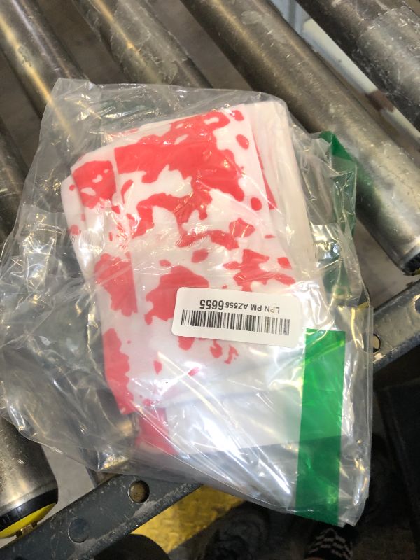 Photo 1 of Tatuo Women Stockings High Socks for Halloween Cosplay Costume, 2 Pairs (Blood Stained) White and Red