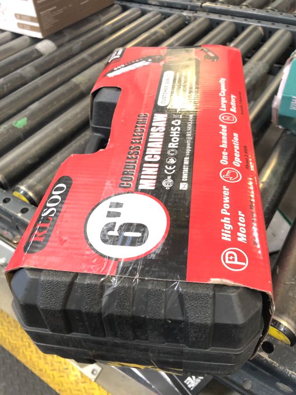 Photo 1 of Mini Chainsaw, 6 Inch Mini Chainsaw Cordless, 2024 Upgraded Portable Handheld Small Chain saw for Wood Cutting, Tree Trimming, Courtyard, Household, and Garden (Includes 2 Batteries and 3 Chains)