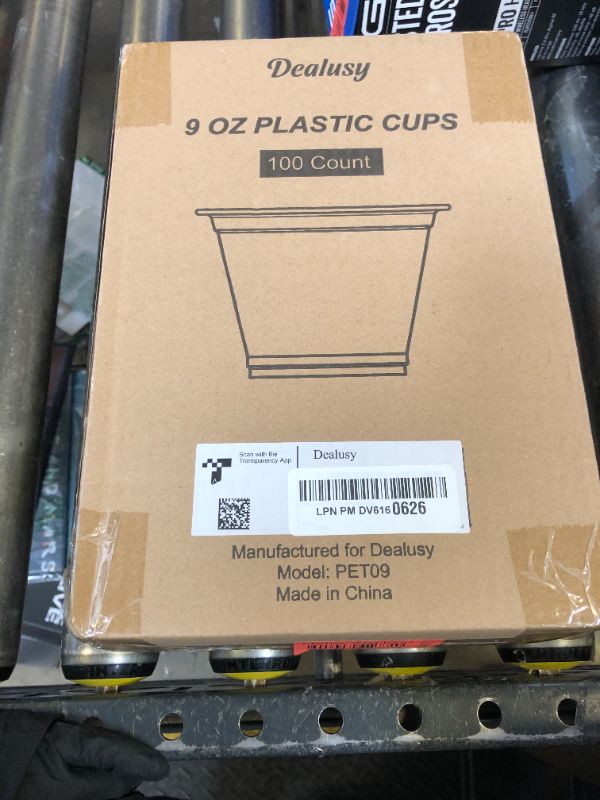 Photo 1 of Dealusy 100 Pack 9 oz Clear Plastic Cups, Sturdy & Food Safe Disposable Plastic Cups for Wine Cocktail Punch