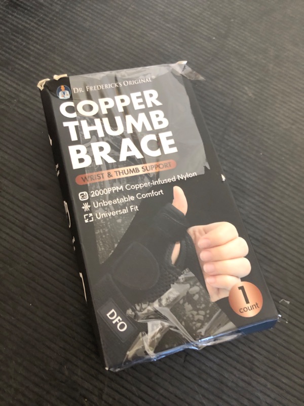 Photo 1 of Dr. Frederick's Original Reversible Copper Infused Wrist Thumb Brace - 1 Brace - Spica Splint for De Quervain’s Tendonitis, Arthritis, CMC, Pain Relief - Left or Right Hand - Fits Men and Women