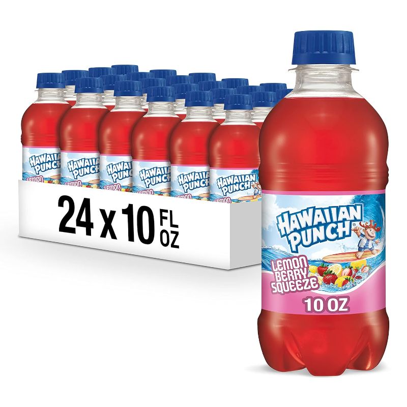 Photo 1 of Hawaiian Punch Lemon Berry Squeeze Fruit Juice Drink, 10 Fl Oz Bottles, 24 Count (4 Packs Of 6), Ready-to-drink, On-the-go, Caffeine-free, Carbonation-free,...
